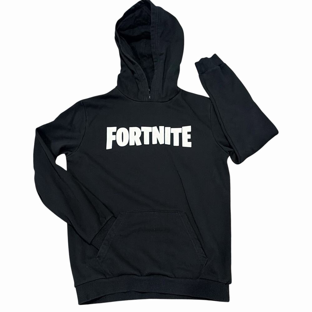 Fortnite Hooded Long Sleeve T Shirt Size Medium Black Video Game